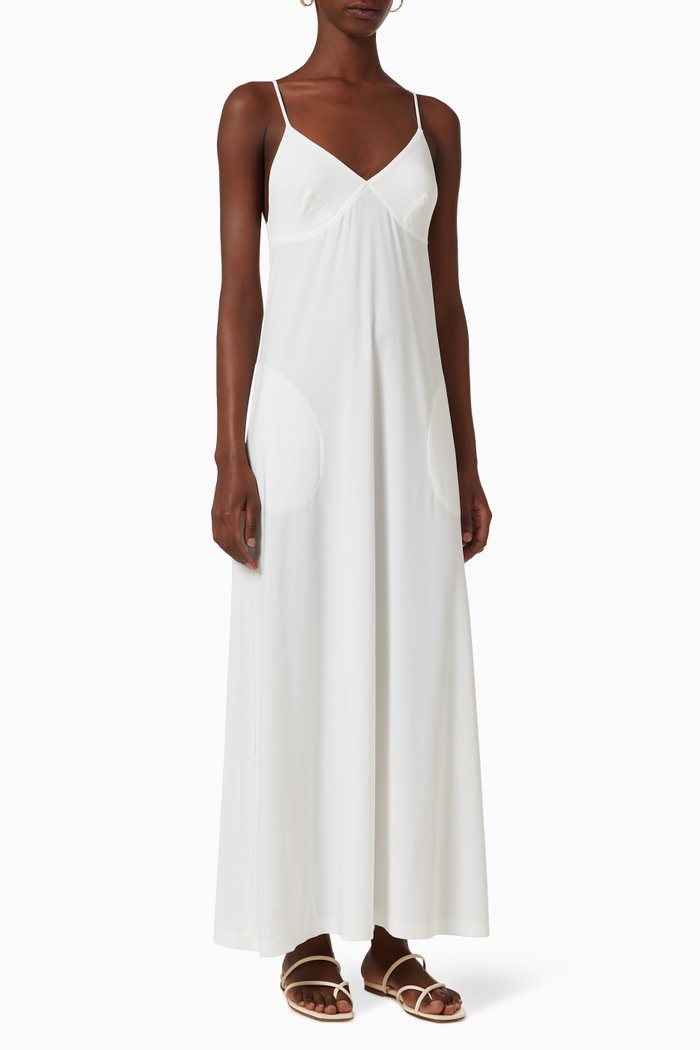 

Slip A Line Long Dress in Poly Lycra, White