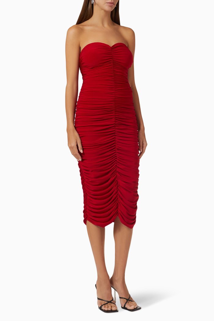 

Slinky Midi Dress in Lycra, Red