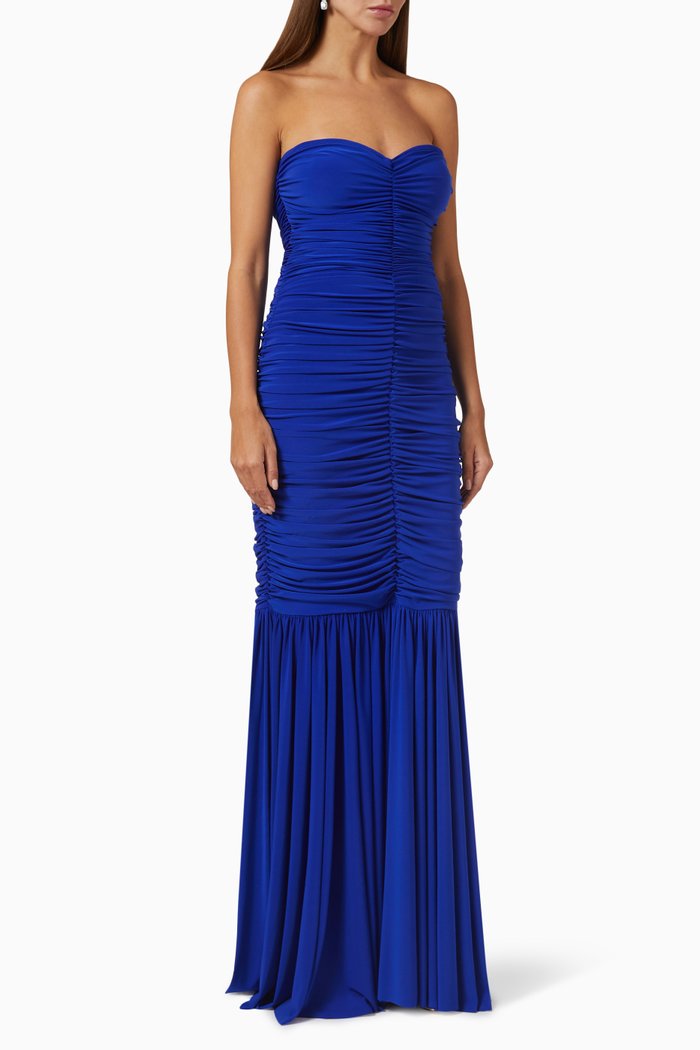 

Slinky Fishtail Maxi Dress in Lycra, Blue