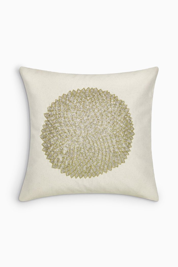 

Cadiz Sequin Embroidered Pillow in Cotton, Set of 2, White