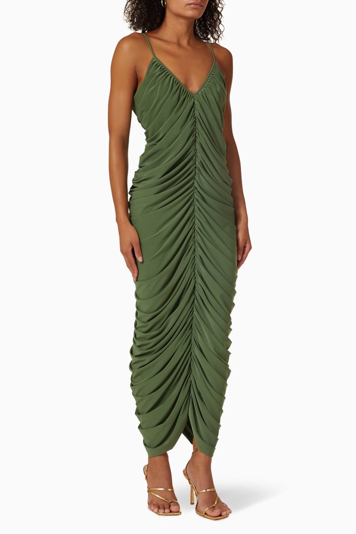 

Diana Slip Gown in Stretch Crepe, Green