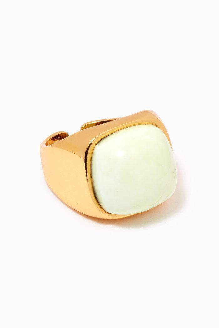 

Yasha Quartz Ring in Gold-plated Brass, Green