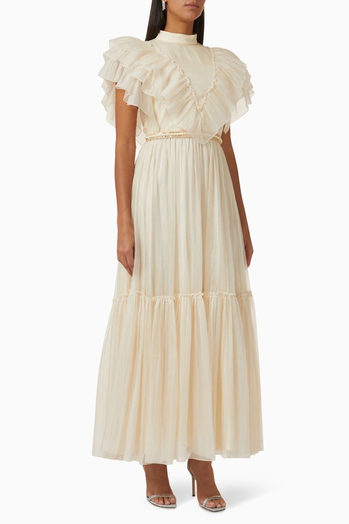 

Ruffle Maxi Dress, White