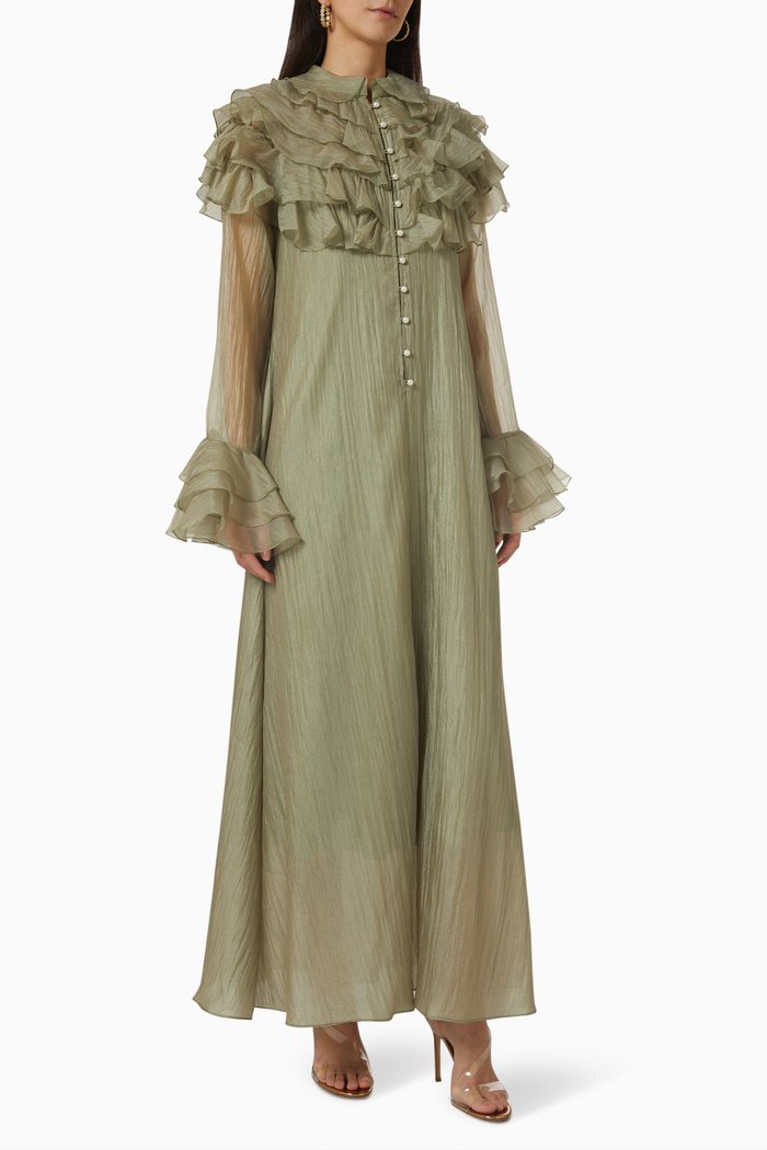 

Ruffle Maxi Dress, Green