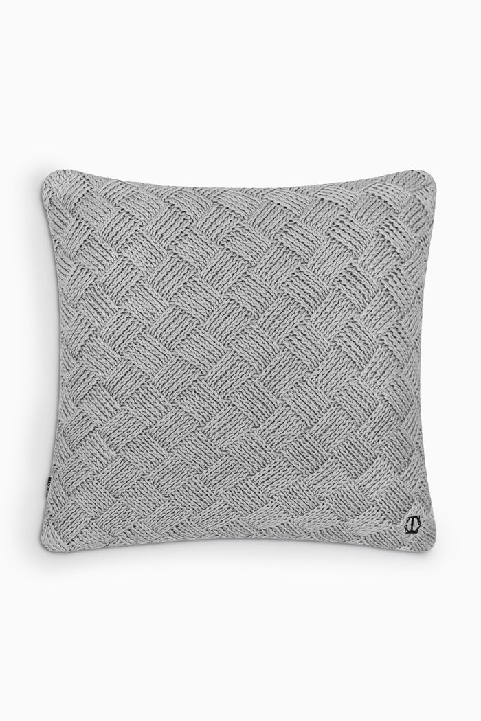

Kathone Decorative Pillow in Cotton Knit, 45 x 45cm, Grey