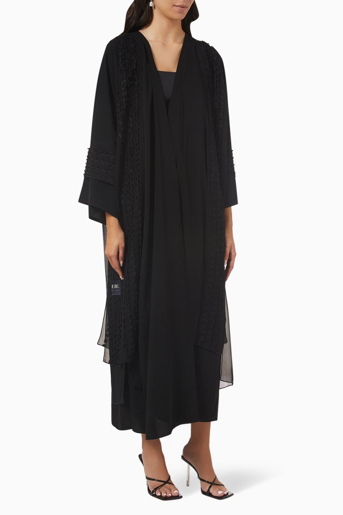 

Layered Abaya in Chiffon, Black