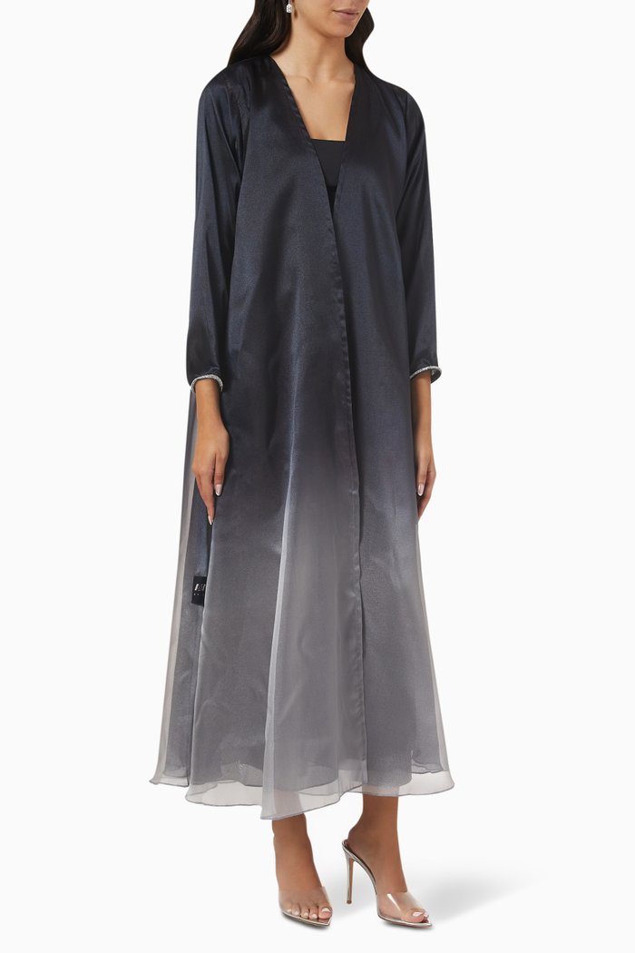 

Ombre Abaya in Organza, Black