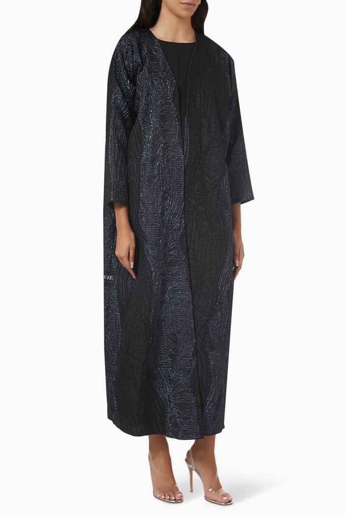 

Textured Abaya in Jacquard, Black