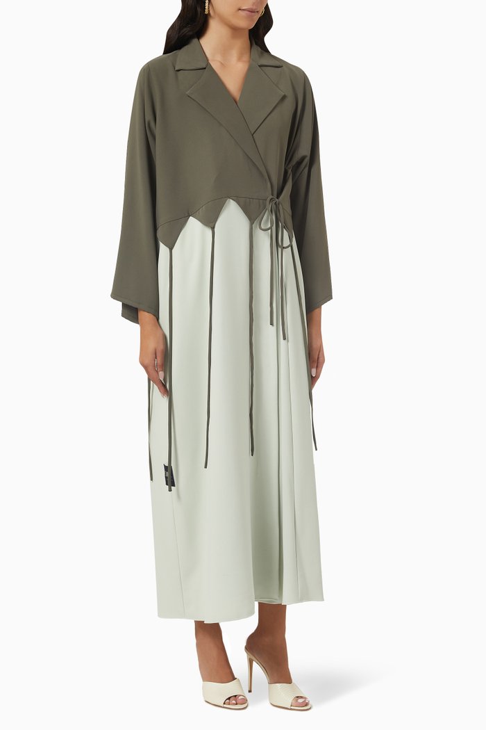 

Jacket-style Tassel Abaya, Green