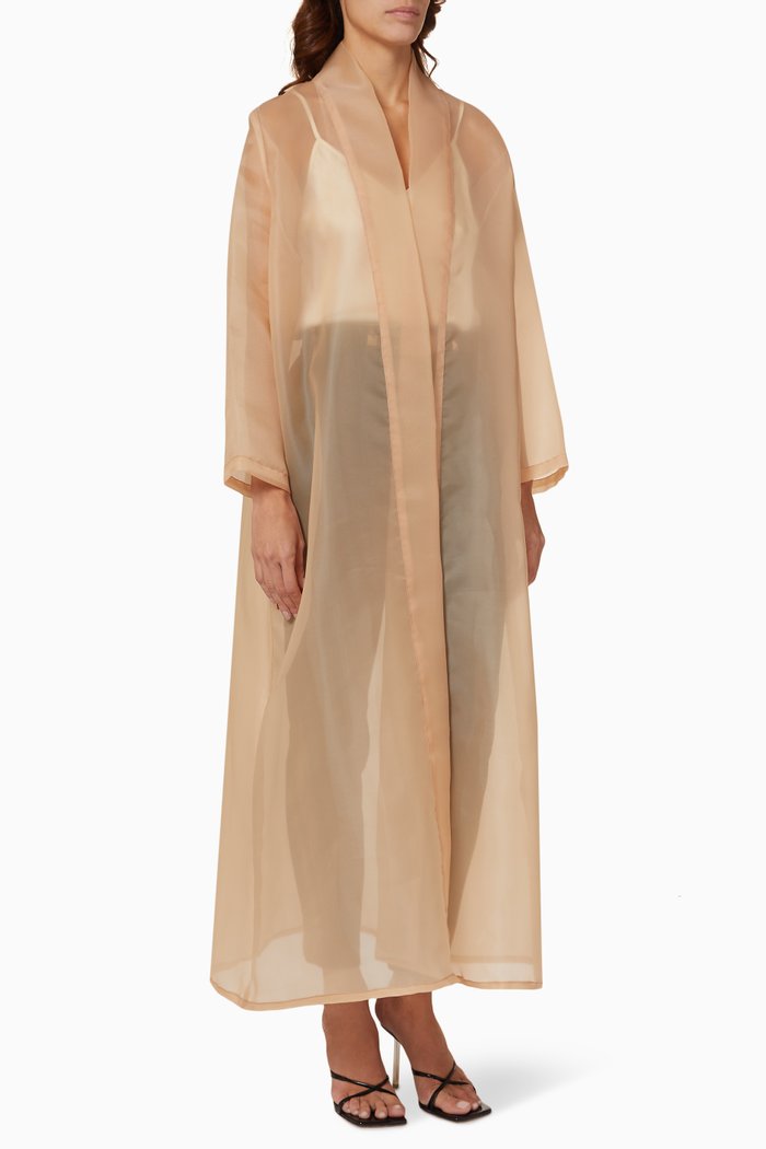

Sheer Abaya in Organza, Neutral