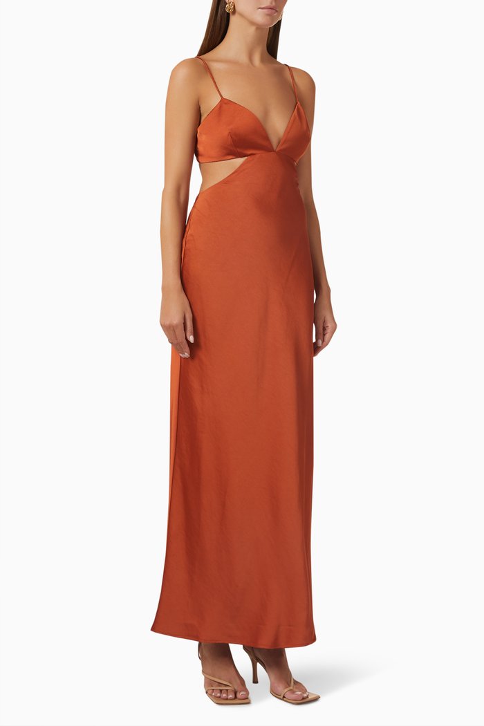 

Jacy Dress in Satin, Orange