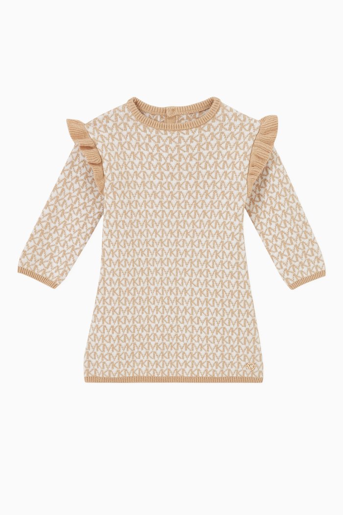 

Logo Knit Dress in Cotton Wool, Gold