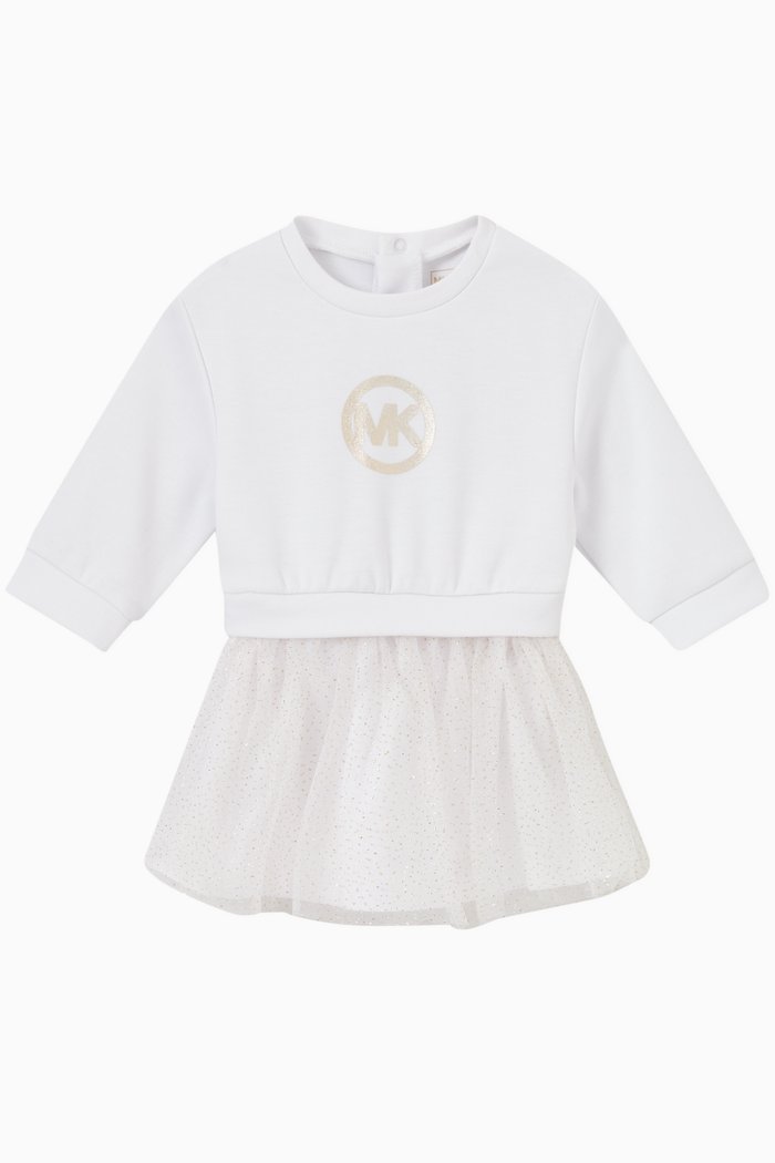 

Logo Print Dress, White