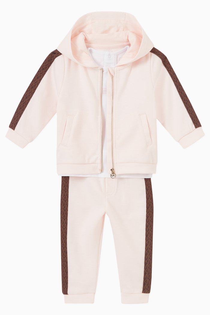 Logo Tape Tracksuit, Set of Three, Pink