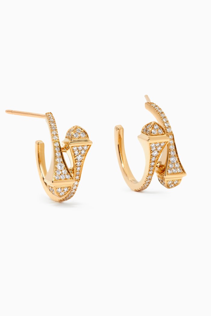 

Cleo Diamond Huggie Earrings in 18kt Gold, Yellow