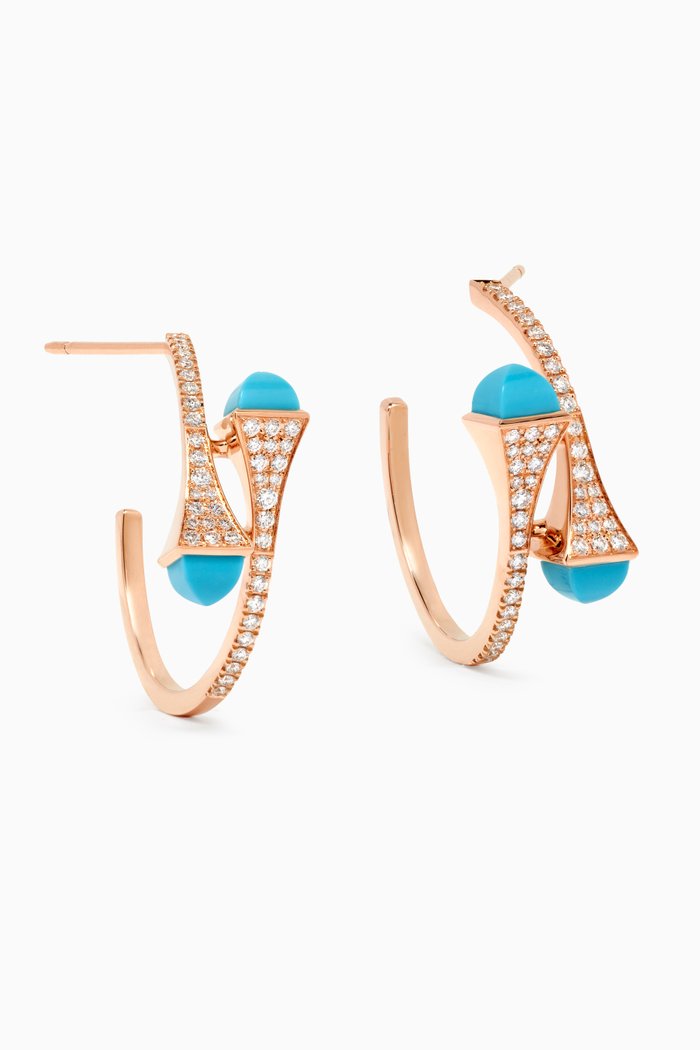 

Cleo Diamond Small Hoop Earrings in 18kt Rose Gold