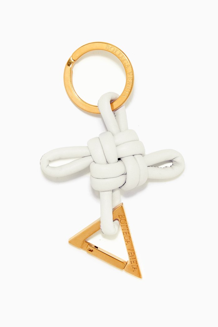 

Knotted Key Ring in Nappa, White