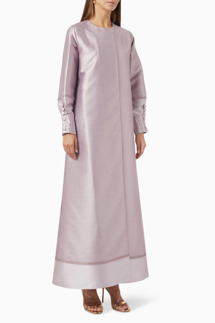 

Long Sleeve Abaya in Taffeta, Purple