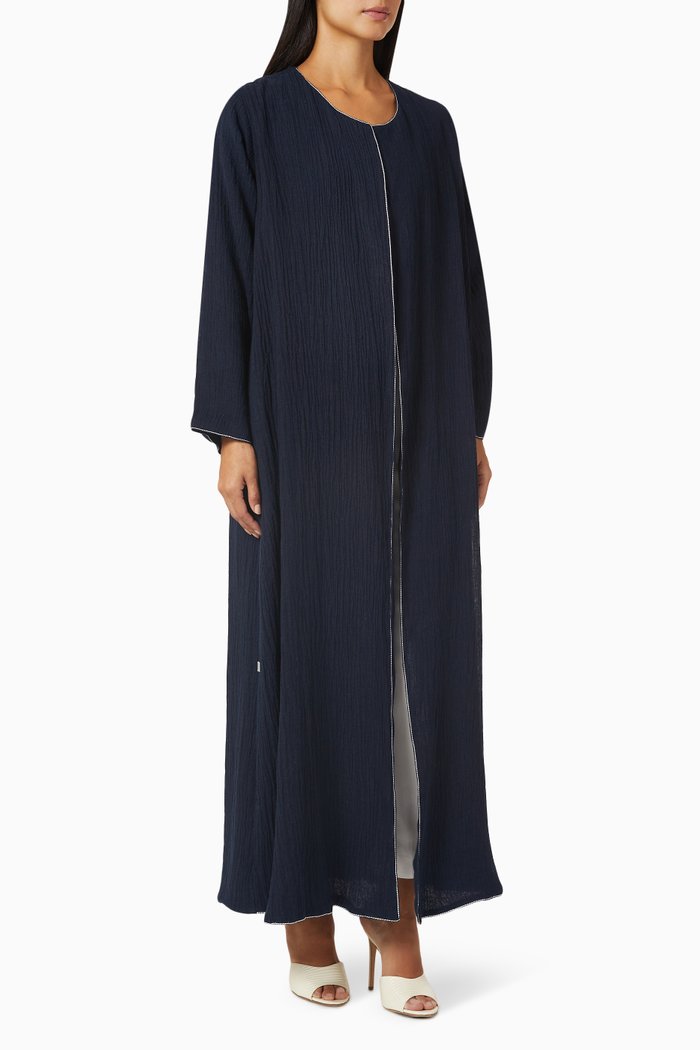 

Long-sleeve Abaya in Cotton, Blue