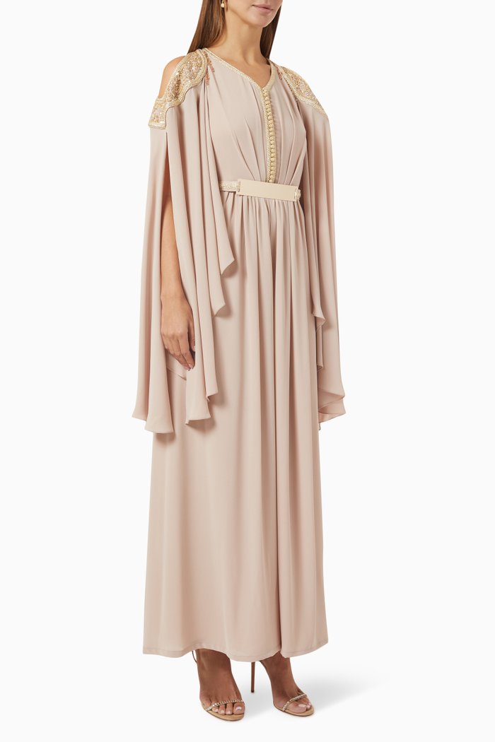 

Moroccan Jumpsuit in Soft Crepe, Neutral
