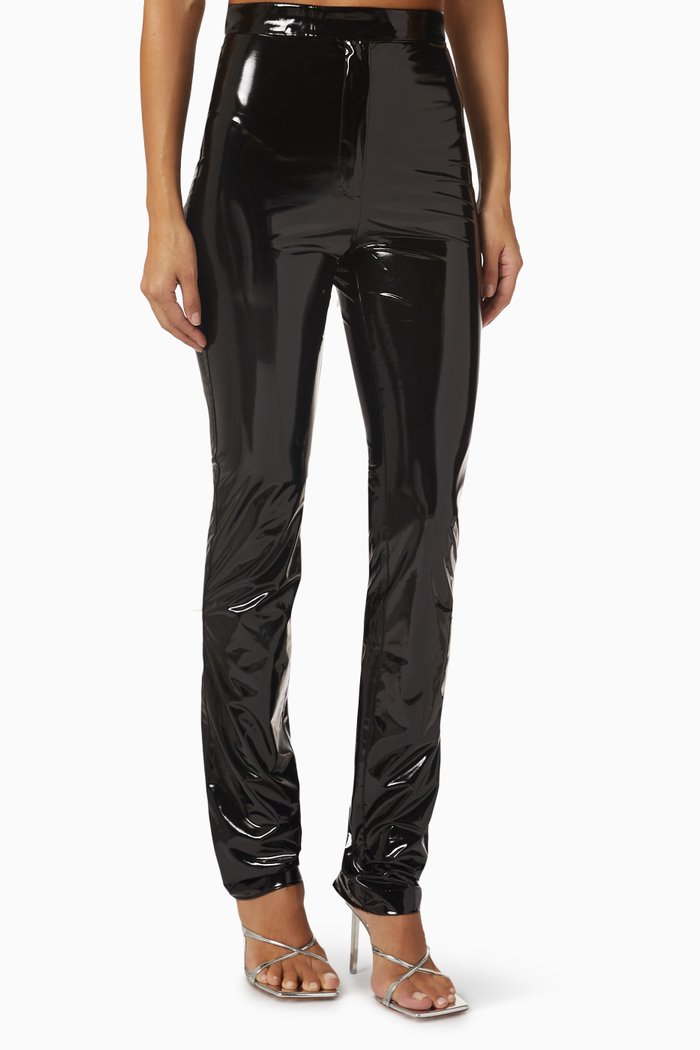 

Patent Coated Pants in Vinyl Fabric, Black