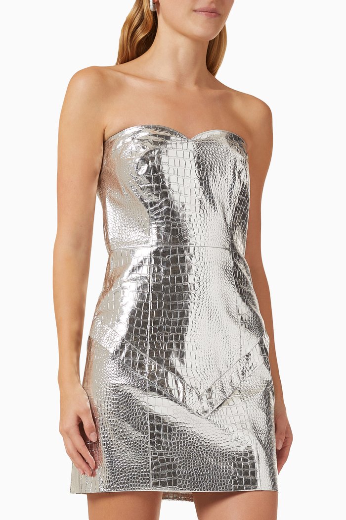 

Hemly Mini Dress in PU, Silver