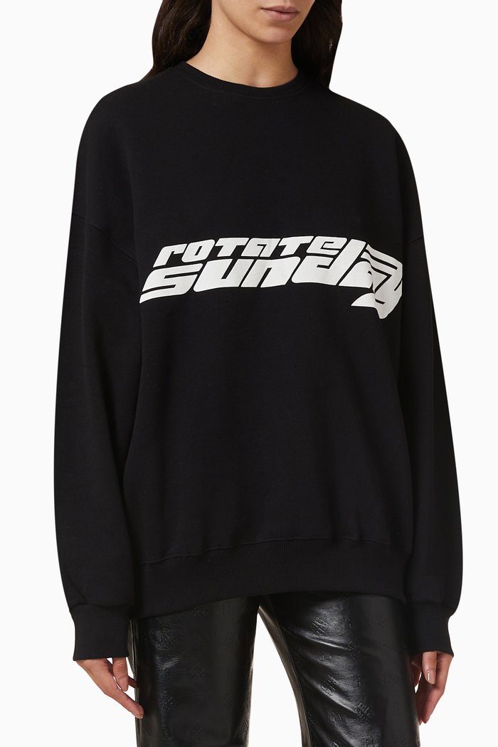 

Logo Crewneck Sweatshirt in Cotton, Black