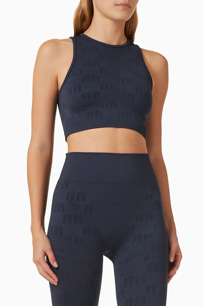 

Seamless Sleeveless Crop Top in Recycled Nylon, Blue