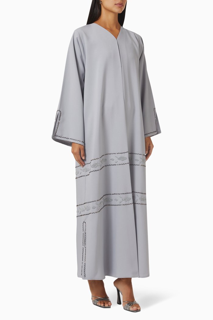 

Bead-embellished Abaya, Grey