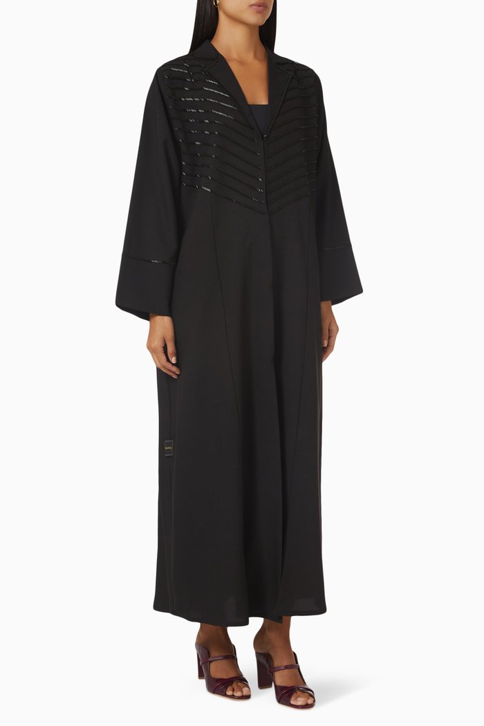 

Embellished Long Sleeve Abaya, Black