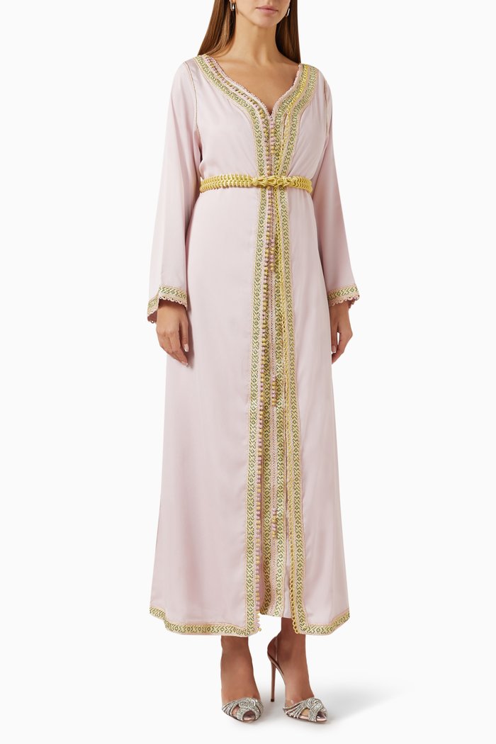 

Moroccan Two-piece Kaftan Set, Pink
