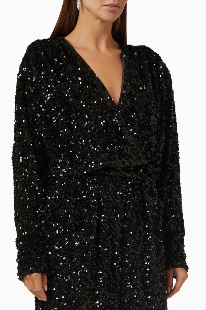 

Aurelia Top in Sequins, Black