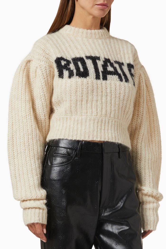

Adley Logo Sweater in Knit, Neutral
