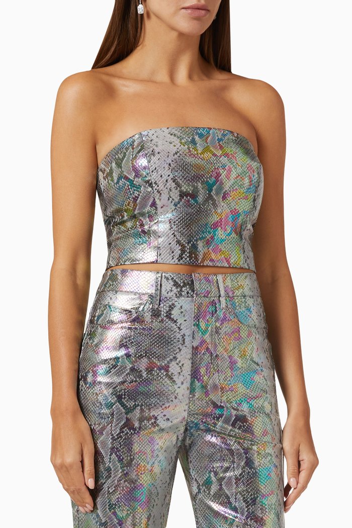 

Emili Top in Holographic PU, Grey