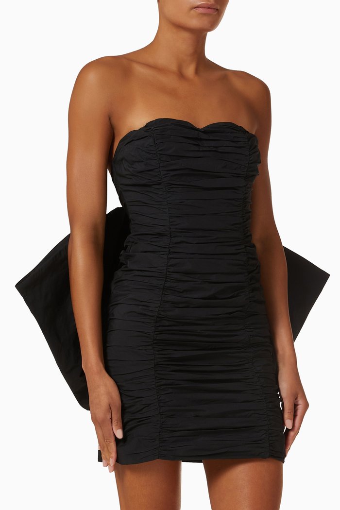 

Catalina Mini Dress in Taffeta, Black