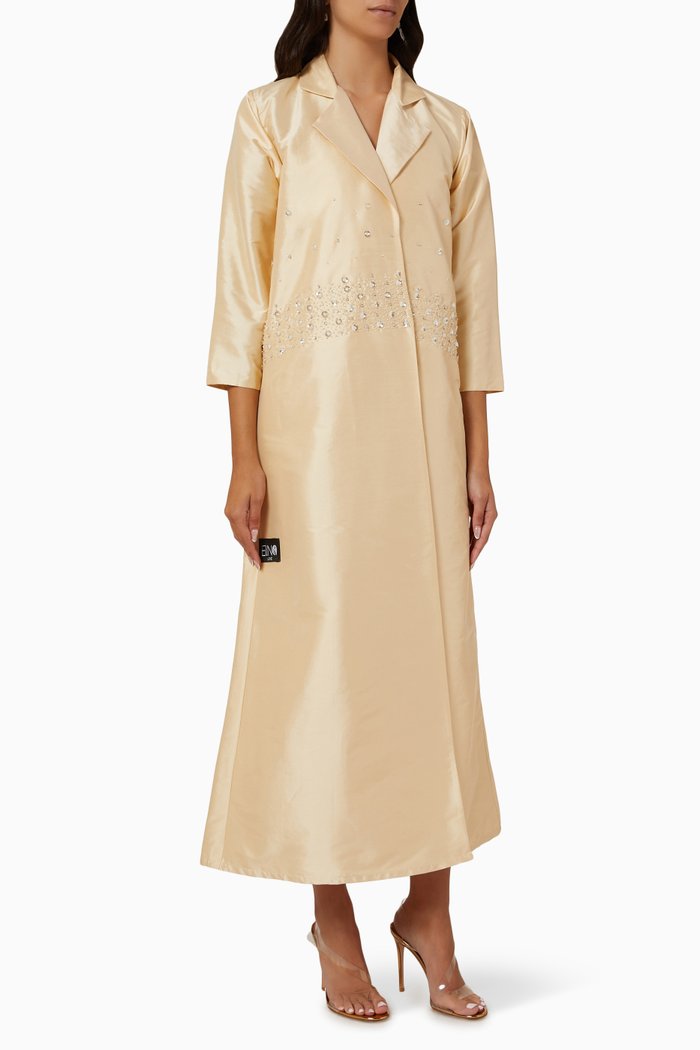 

Embellished Abaya in Taffeta, Neutral