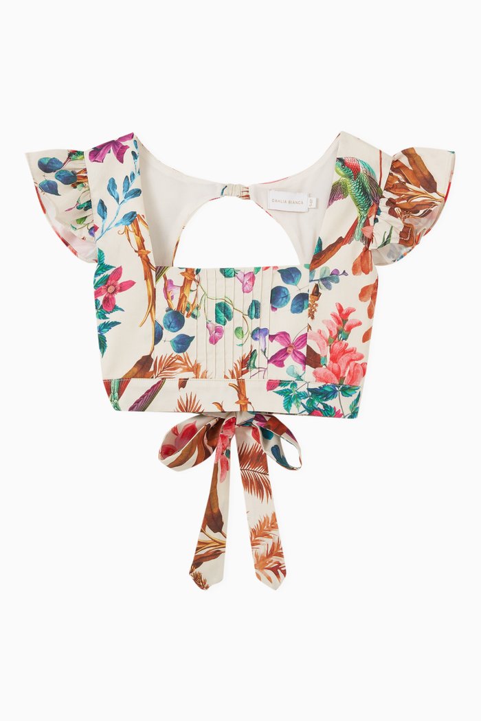 

Floral Lily Blouse in Linen, Neutral