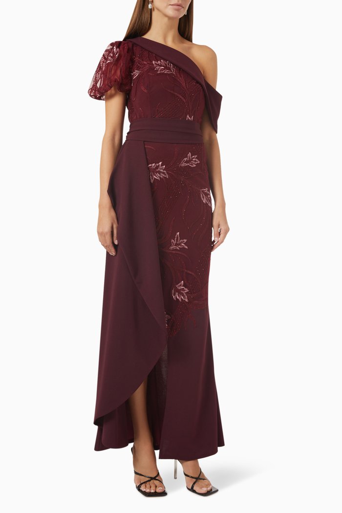 

One-shoulder Maxi Dress, Red