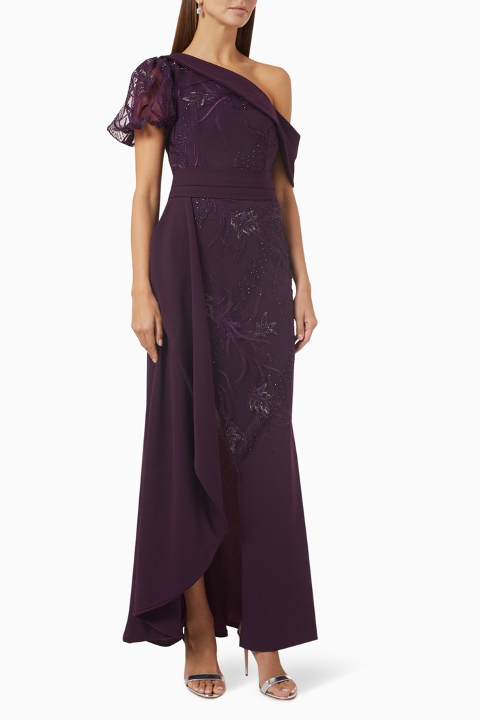 

One-shoulder Maxi Dress, Purple