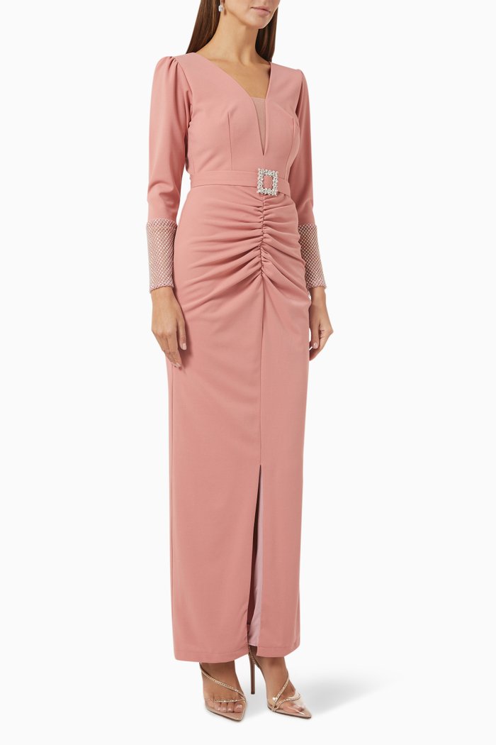 

Ruched Maxi Dress, Pink