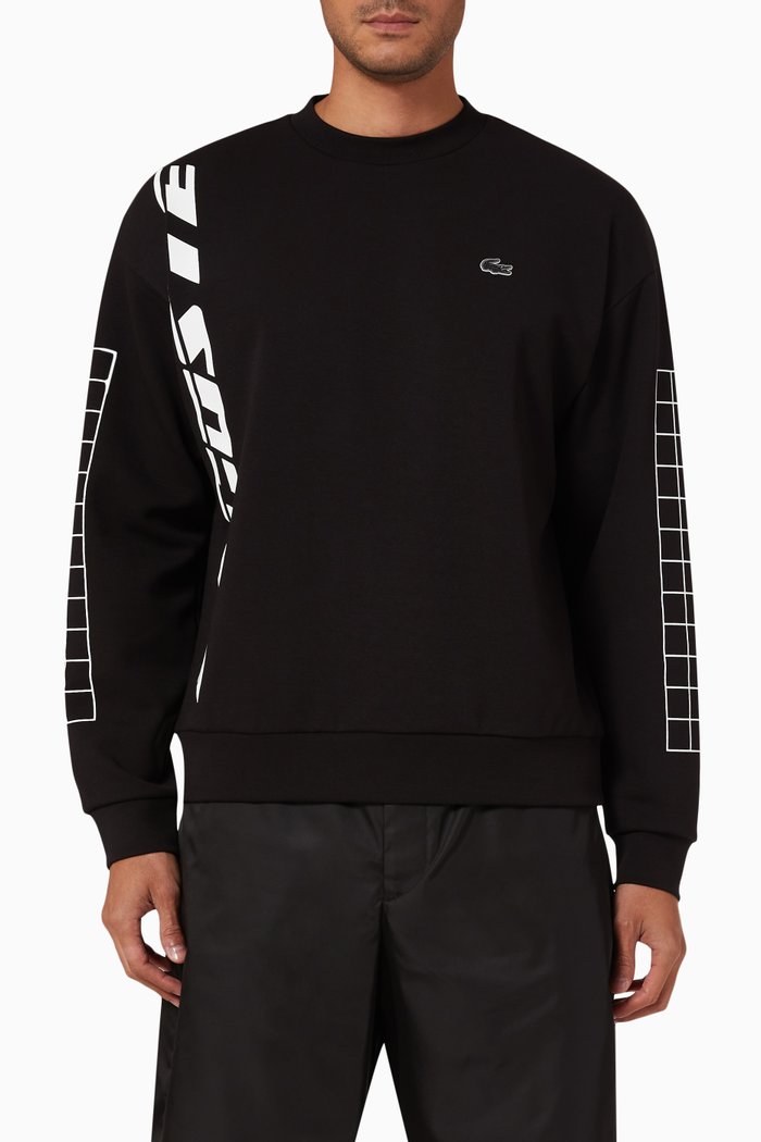 

Logo-print Sweatshirt in Cotton-blend Piqué, Black