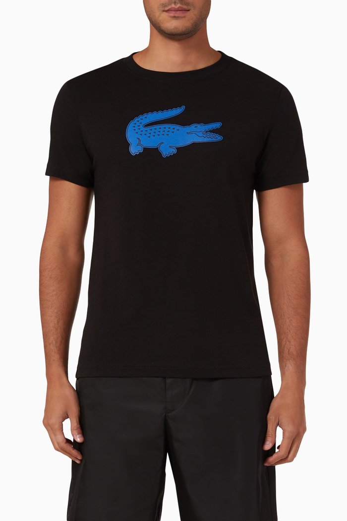 

Sport 3D Crocodile-print T-shirt in Jersey, Black