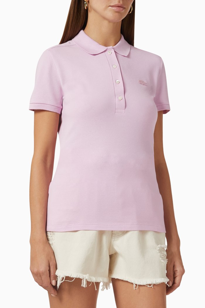 

Slim Fit Polo Shirt in Stretch Cotton Piqué, Multicolour