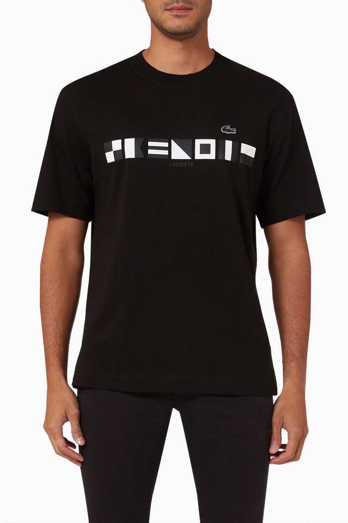 

Relaxed-fit Printed T-shirt in Cotton-jersey, Black