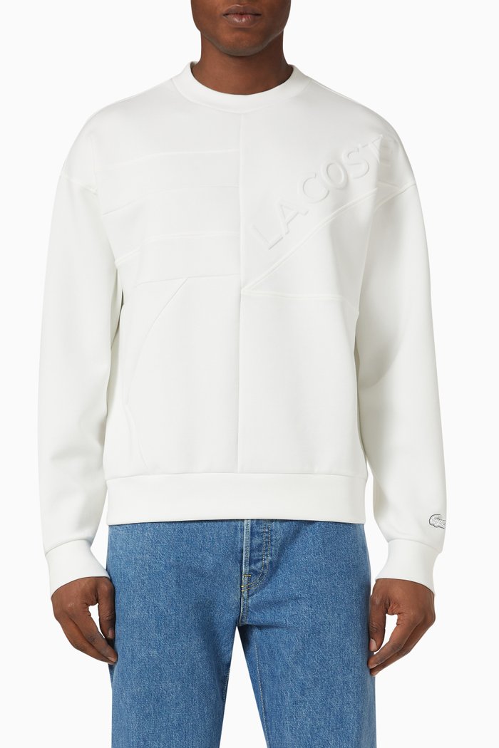 

Patchwork-effect Sweatshirt in Cotton blend, White