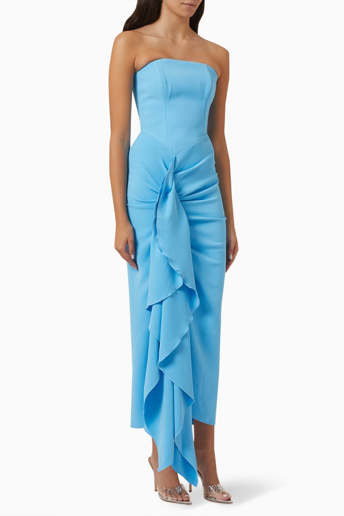 

Thalia Draped Midi Dress, Blue