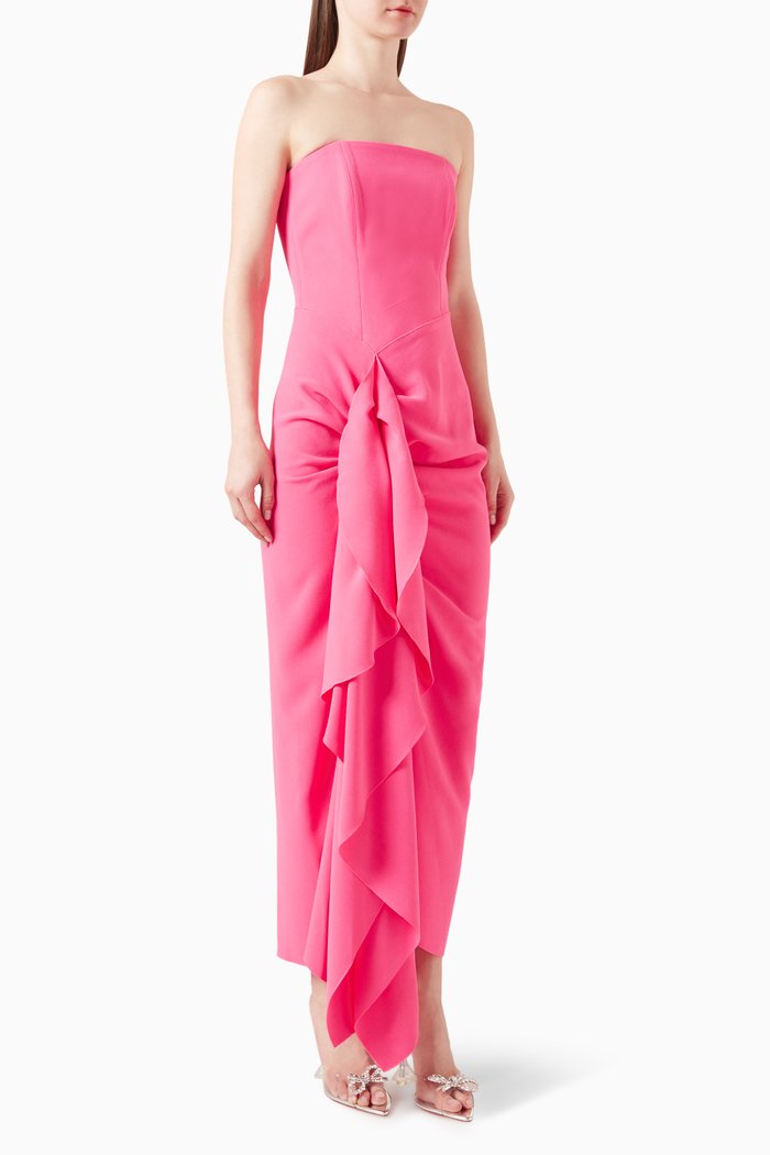 

Thalia Draped Midi Dress, Pink