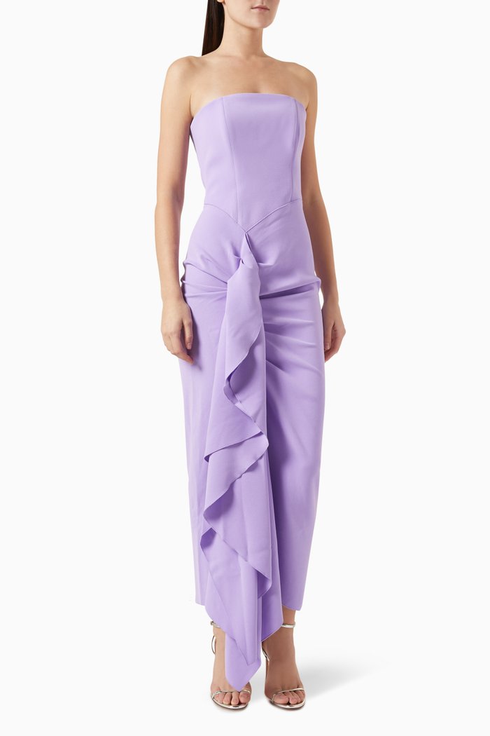 

Thalia Draped Midi Dress, Purple
