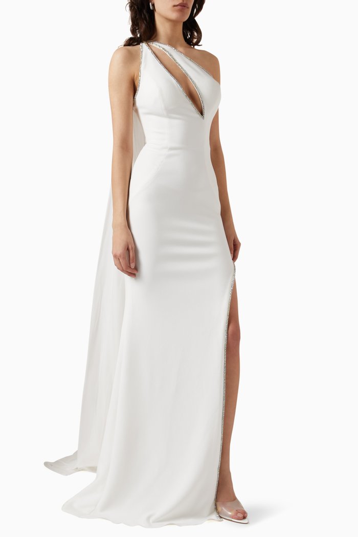 One-shoulder Gown, Neutral