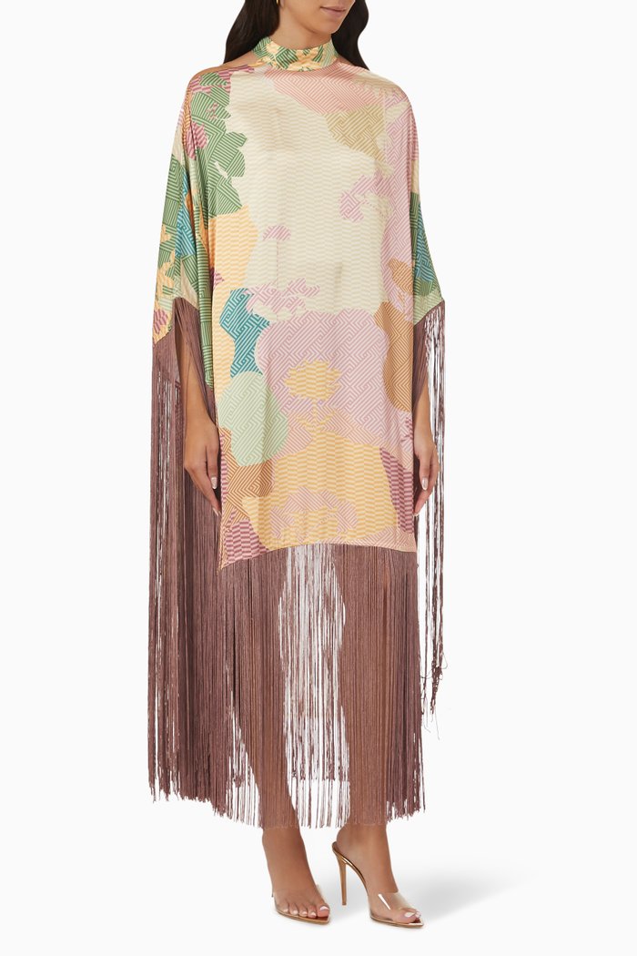 Printed Tassel Dress, Green